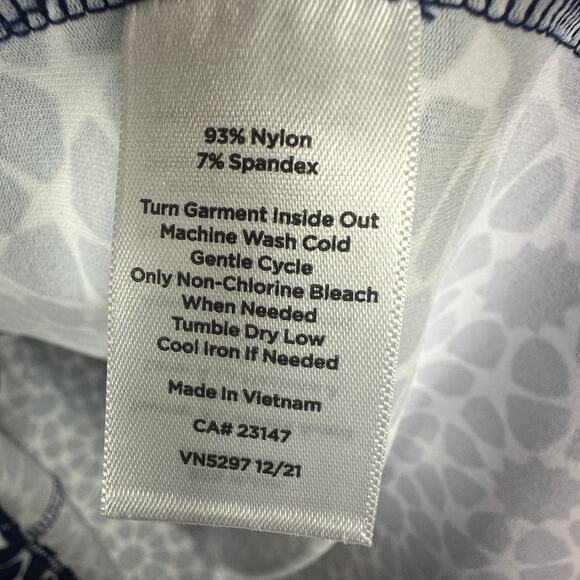 Talbots Size Medium Petite Effortless Jersey Shift Dress - Star Geo Blue White - Picture 5 of 6